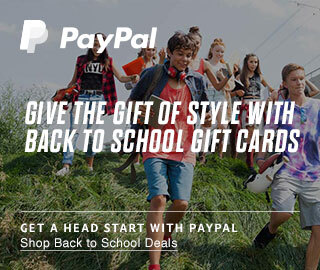 PayPal | Give the gift of style with back to school gift cards